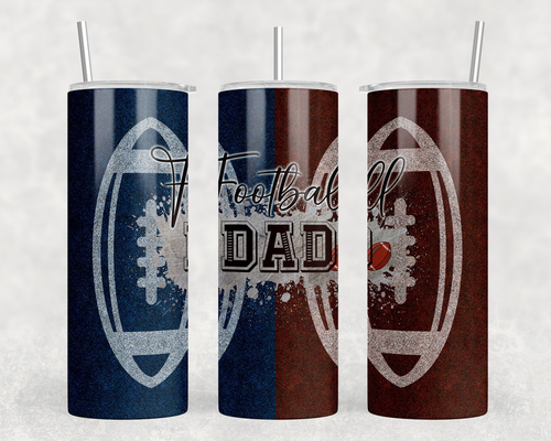 Football Dad|Skinny Tumbler|Optional Bluetooth Speaker| Speaker Color Varies