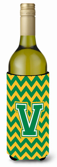 Monogram Letter Chevron Wine Bottle Hugger - CJ1059-VLITERK