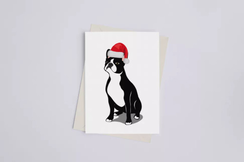 Christmas Boston Terrier - Greeting Card - 149900987