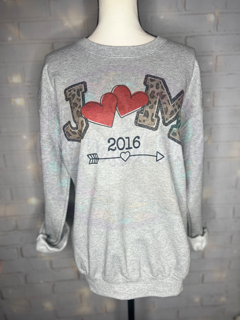 RETAIL: Personalized Initials with established year Crew Neck Sweatshirt - TheBlendedOwl001573