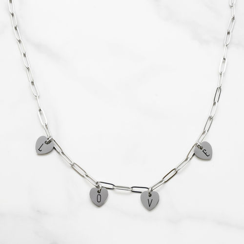 Fully Adjustable Inspirational Heart Charmed Necklaces - PinkBox3-4364