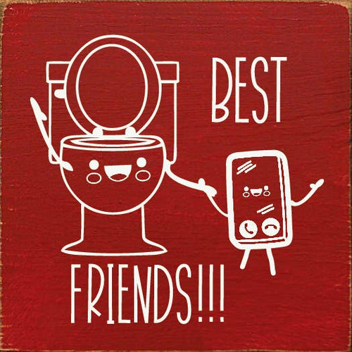 Best Friends (image of toilet and phone)