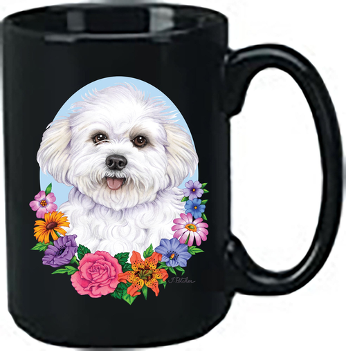 Bichon Frise Puppy Cut - Best of Breed Ceramic 15oz Coffee Black Mug