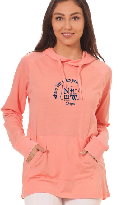 US State Coordinate Unisex Long Sleeve T-Shirt Hoody (O-W) - S001839B002277P000024V121