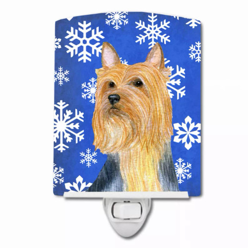 Snowflakes Holiday Dog Art Ceramic Night Light - S000213B001695P102811V000