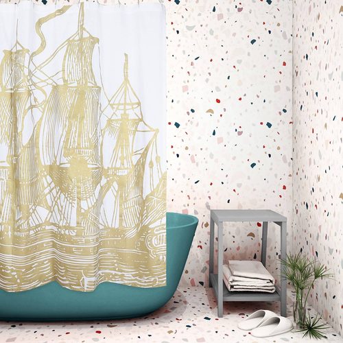 Ship Gold Dust Shower Curtain