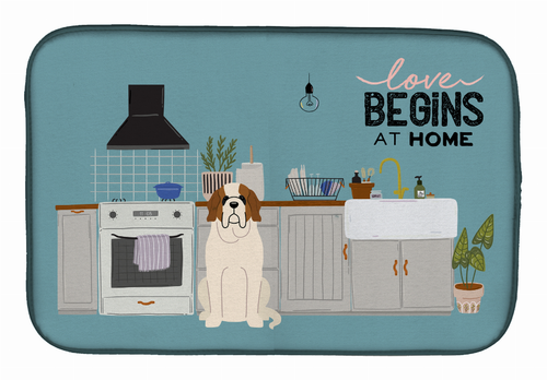 Dog Kitchen Scene Dish Drying Mat - S000213B001695P020170V014