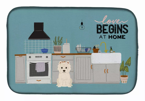 Dog Kitchen Scene Dish Drying Mat - S000213B001695P020170V015