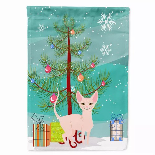 Merry Christmas Tree/Cat Breed Themed Flag Canvas