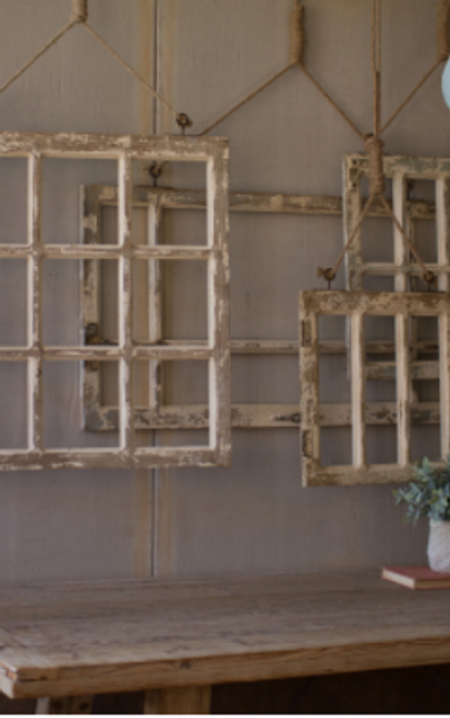 Set Of 4 Window Frame Wall Art. X-Large 41" X 24"T  Large 26" X 31"T  Medium 21" X 24"T  Small 16" X 20"T
