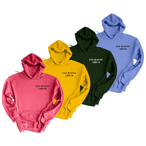 1 John 4:8 God Is Love Cotton Blend Hoodies By Pink Box - PinkBox3-3431