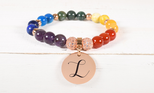 Chakra Initial Stretch Bracelets By Pink Box - 2022MICROCHAKRALSLV