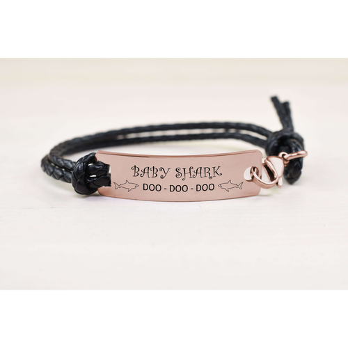 Fully Adjustable Braided Leather Inspirational Bracelet - PinkBox-25-1468