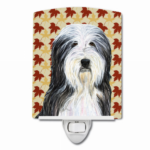 Fall Leaves Dog Art Portrait Ceramic Night Light - SS4359CNL