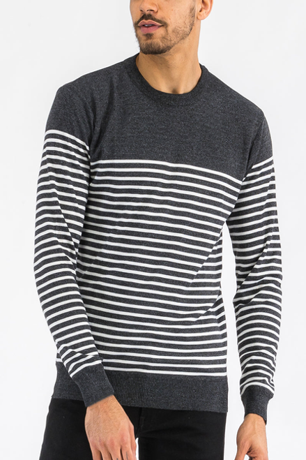 Freddy Striped Sweater - NR2014-GREYWHITE-M