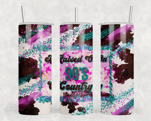 Raised On 90's Country|Skinny Tumbler|Optional Bluetooth Speaker| Speaker Color Varies