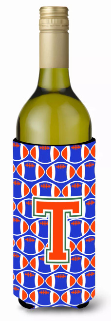 Monogram Letter Football Wine Bottle Hugger - S000213B001695P053063V000