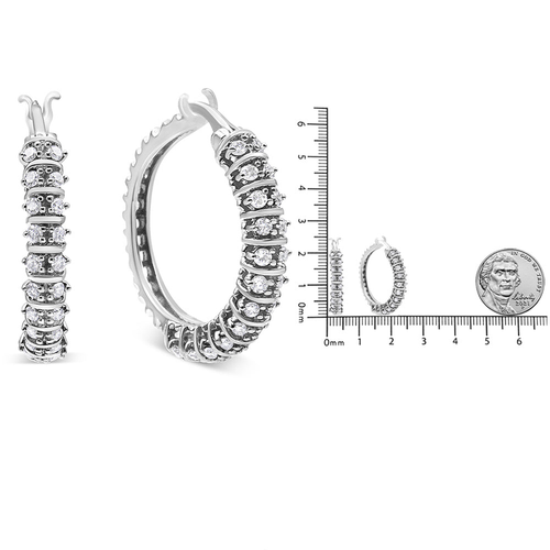 10K White Gold 1/2 Cttw Lab Grown Round Diamond 2 Row Semi Eternity Hoop Earrings (G-H Color, SI1-SI2 Clarity) 10K White Gold 1/2 Cttw Lab Grown Round Diamond 2 Row Semi Eternity Hoop Earrings (G-H Color, SI1-SI2 Clarity)