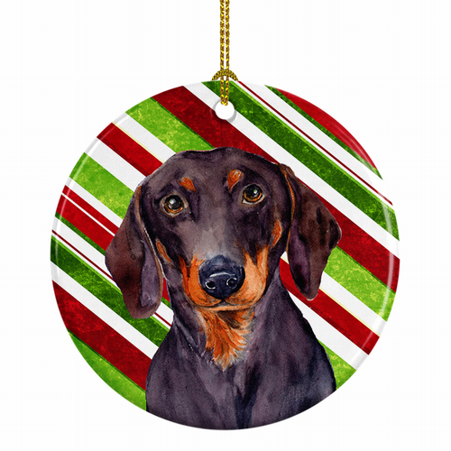 Dog and Christmas Candy Ceramic Ornament - S000213B001695P028143V005