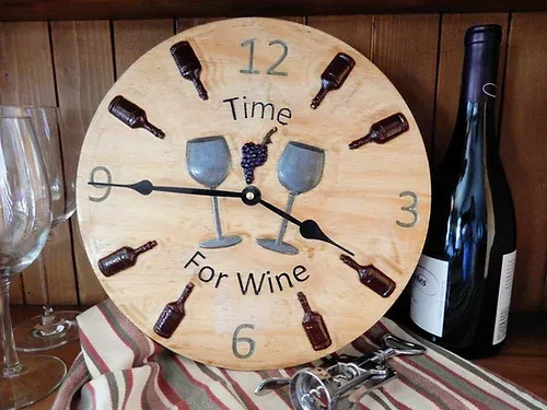Wine Clock - Clk-06Maple