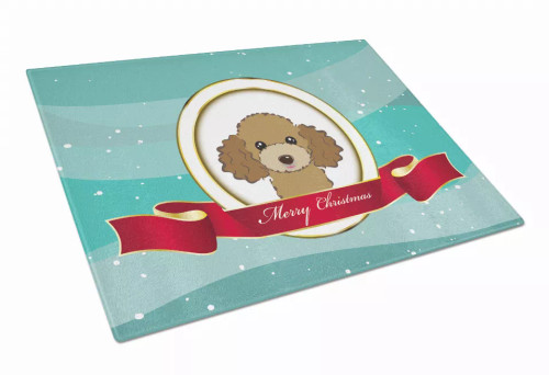 Merry Christmas Dog Print Glass Cutting Board Large - S000213B001695P055806V029