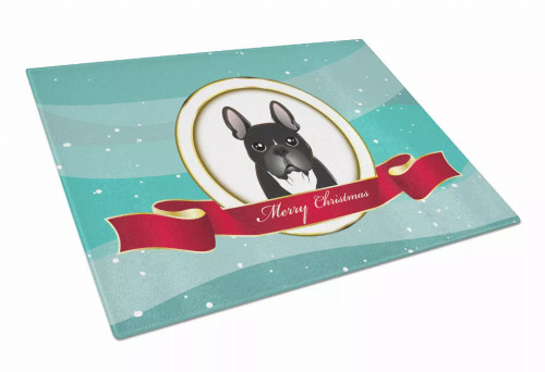 Merry Christmas Dog Print Glass Cutting Board Large - S000213B001695P055806V013