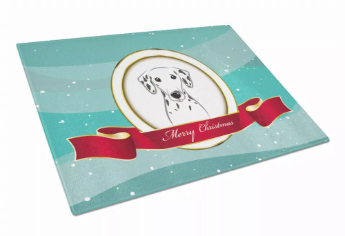 Merry Christmas Dog Print Glass Cutting Board Large - S000213B001695P055806V005