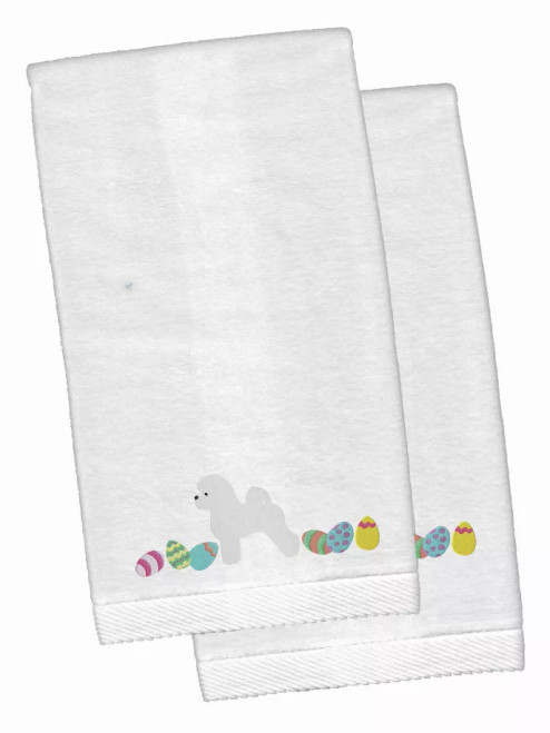 Easter Dog Design White Embroidered Plush Hand Towel Set of 2 - S000213B001695P115055V000