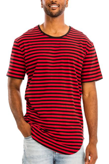 Edwin Striped Tee - WT3111-REDBK-M