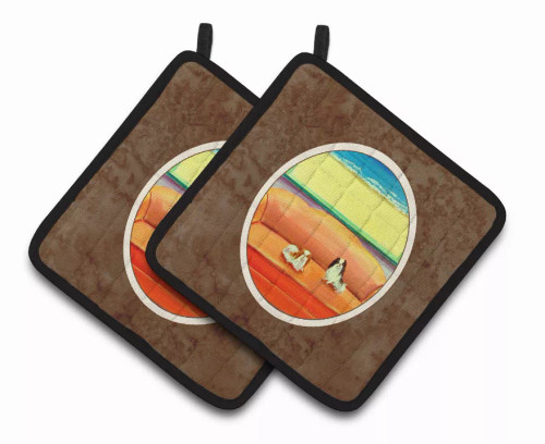 Dog on Pair of Pot Holders - S000213B001695P069320V043