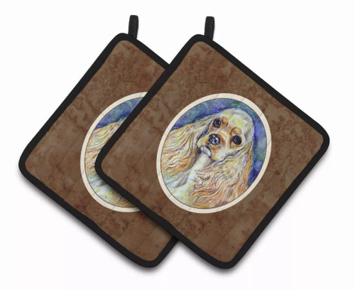 Dog on Pair of Pot Holders - S000213B001695P069320V013
