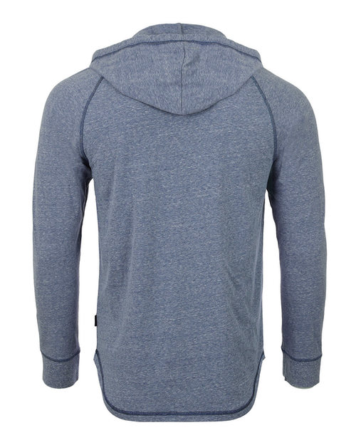 ZIMEGO Men's Long Sleeve Henley Raglan Hoodie with Kangaroo Pocket - ZGLS142H-NAV-NAV-L