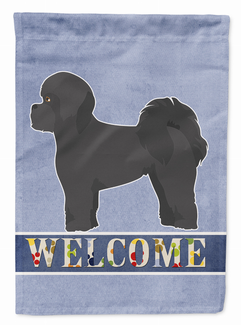 Black Mal-Shi Welcome Flag Garden Size