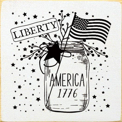 Liberty - America 1776  (Mason Jar)