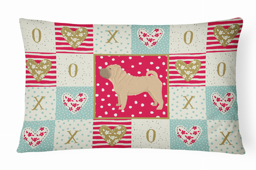 Dog Love Artwork Canvas Fabric Decorative Pillow - CK5952PW1216