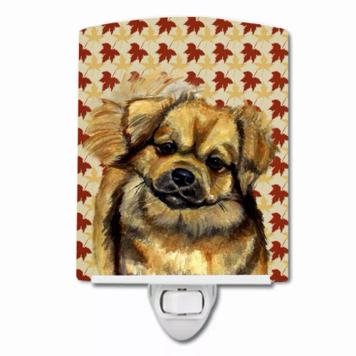 Fall Leaves Dog Art Portrait Ceramic Night Light - S000213B001695P102608V000