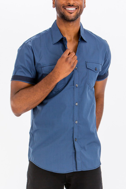Banks Outline Stitch Button Up - MWSAN92225-BAY-M