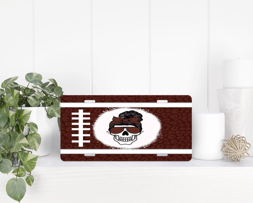 Football Skull License Plate