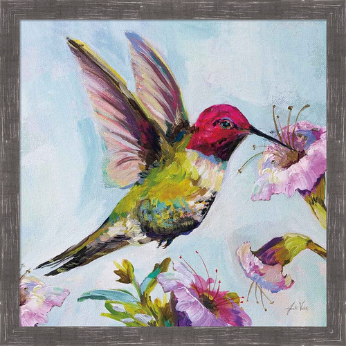 Hummingbird I Florals by Jeanette Vertentes, Framed Wall Art