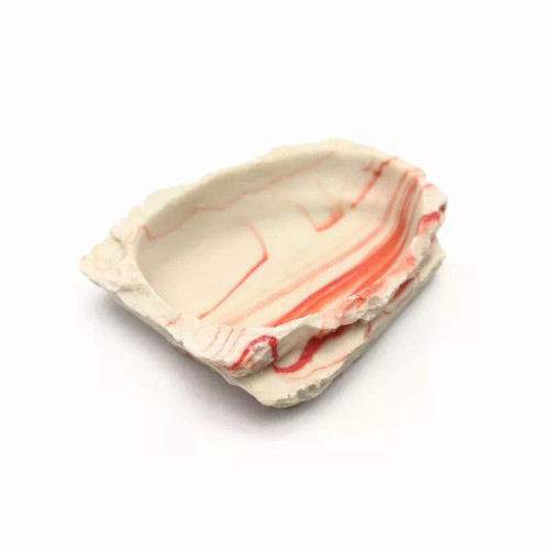 Jungle Bob White Resin Red Striped Water Bowl