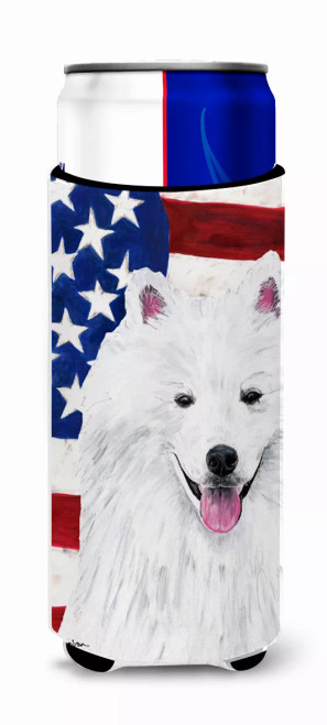 USA American Flag with Dog Ultra Hugger for slim cans - S000213B001695P035055V000