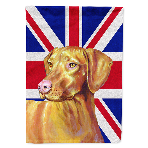 Dog with English Union Jack British Flag Garden Size Flag - S000213B001695P039635V000