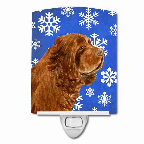Snowflakes Holiday Dog Art Ceramic Night Light - SS4648CNL