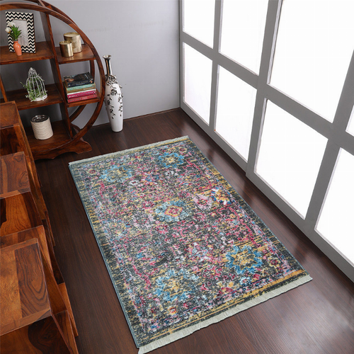 Rugsotic Carpets Machine Woven Crossweave Polyester Multicolor Area Rug Oriental - S001733B002199P000129V127