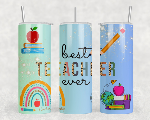 Best Teacher Ever|Skinny Tumbler|Optional Bluetooth Speaker| Speaker Color Varies