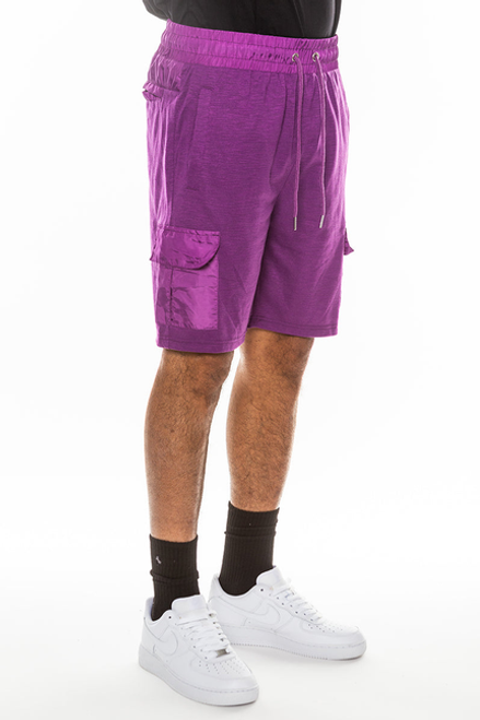 Lightweight Slub Shorts - S113-PURPLE-3X Lightweight Slub Shorts - S113-PURPLE-3X