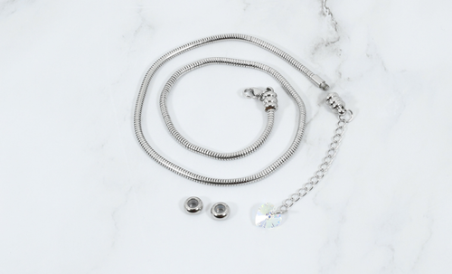 Adjustable DIY Flower Necklace With Austrian Crystals By Pink Box