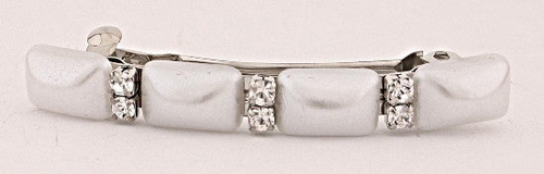 Pearl Stone & Swarovski Crystal Automatic Barrette - 4322-08