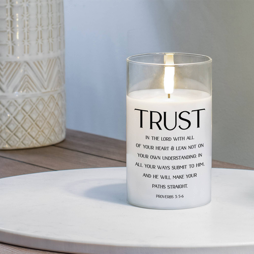 Led Candle Trust The Lord Prov 3:5-6