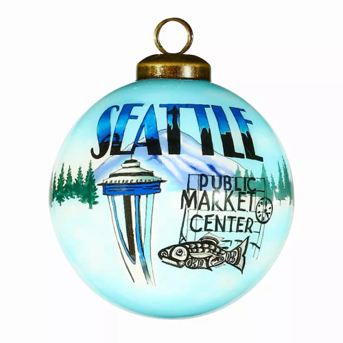 Seattle Hand Painted Glass Ornament Seattle Hand Painted Glass Ornament